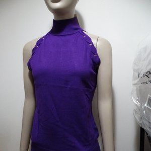 Cache purple turtle neck sleeveless Small New With Tag